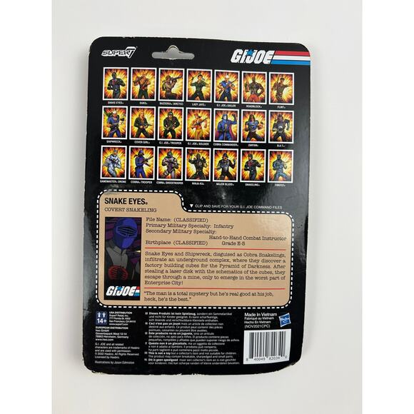 GI Joe Snake Eyes Covert Snakeling Super7 ReAction 3.75 in Sealed 2022 - Picture 3 of 4